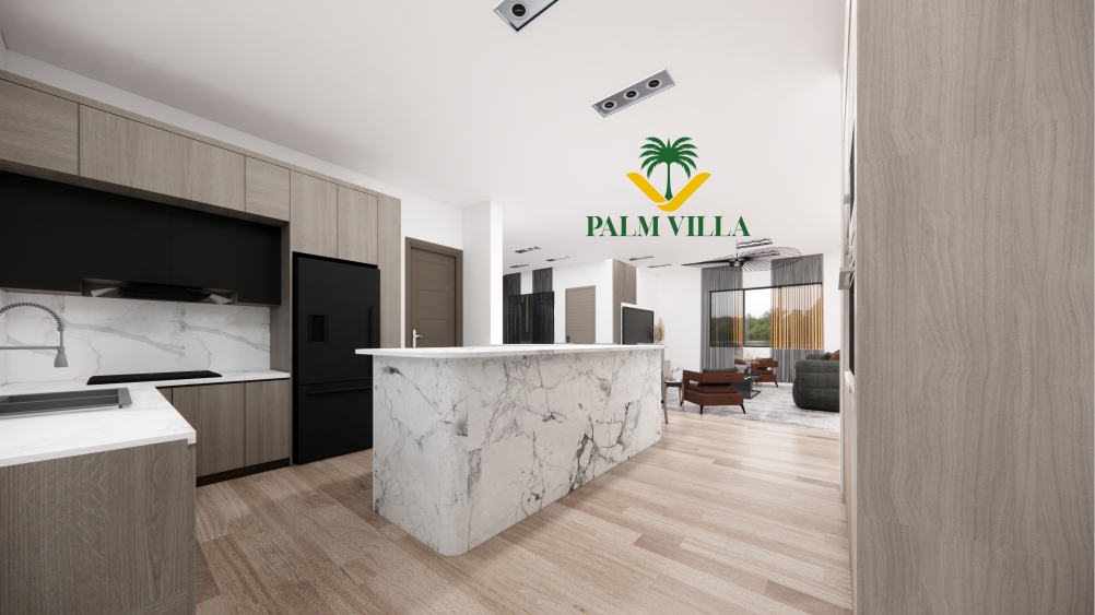 litchen area in 3 bedroom condo in benin city - palm villa